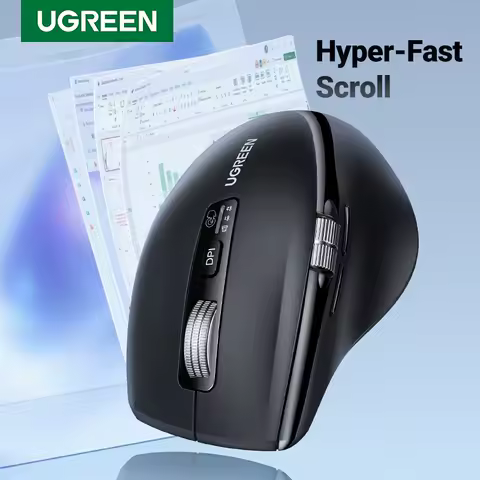 UGREEN Wireless Mouse Hyper-Fast Scroll Bluetooth 5.4 2.4G Ergonomic 5000DPI for MacBook Tablet Laptops Computer PC Mice