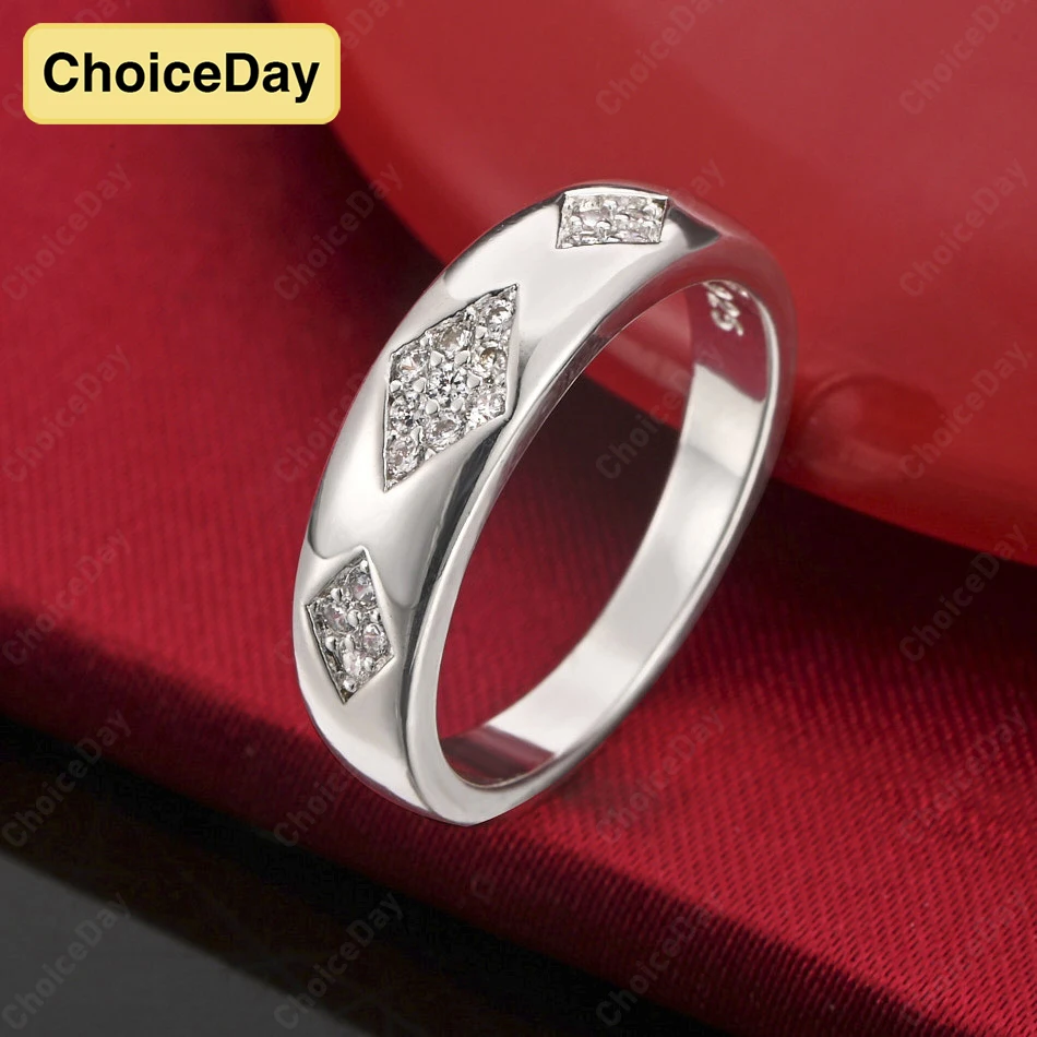 

ChoiceDay Fashion 925 Sterling Silver 7/8/9/10 Exquisite Zirconia Ring Women's Party Accessories Charm Jewelry