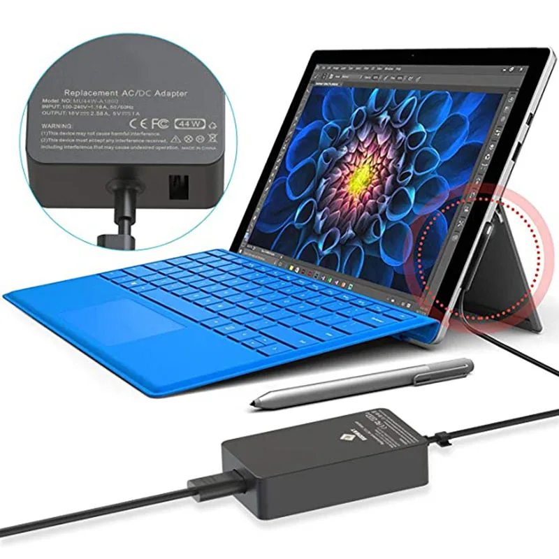 Laptop Power AC Adapter 15V 2.58A 44W Charger For Microsoft 1796 1769 1800 New Surface Book Pro 3 Pro 4 Pro 5 Pro 6 Charger