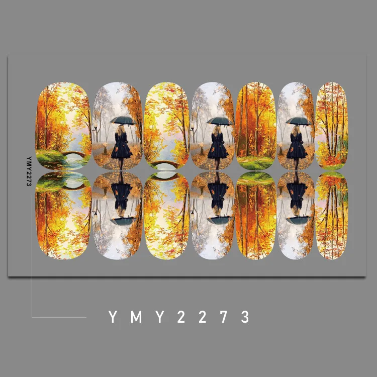 Baking Free Forest Series Nail Art Accessories Stickers Nail Stickers Cartoon Butterfly Squirrel Autumn Maple Leaf Nail Stickers