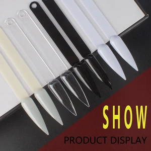 نصائح أظافر كاذبة سوداء طبيعية واضحة ، عرض فن الأظافر على غرار مروحة بيضاوية ، حامل تلميع حامل ، أدوات مانيكير ممارسة ، 1 مجموعة أعلى 12 مبيعات أظافر صناعية سوداء - رقم 2