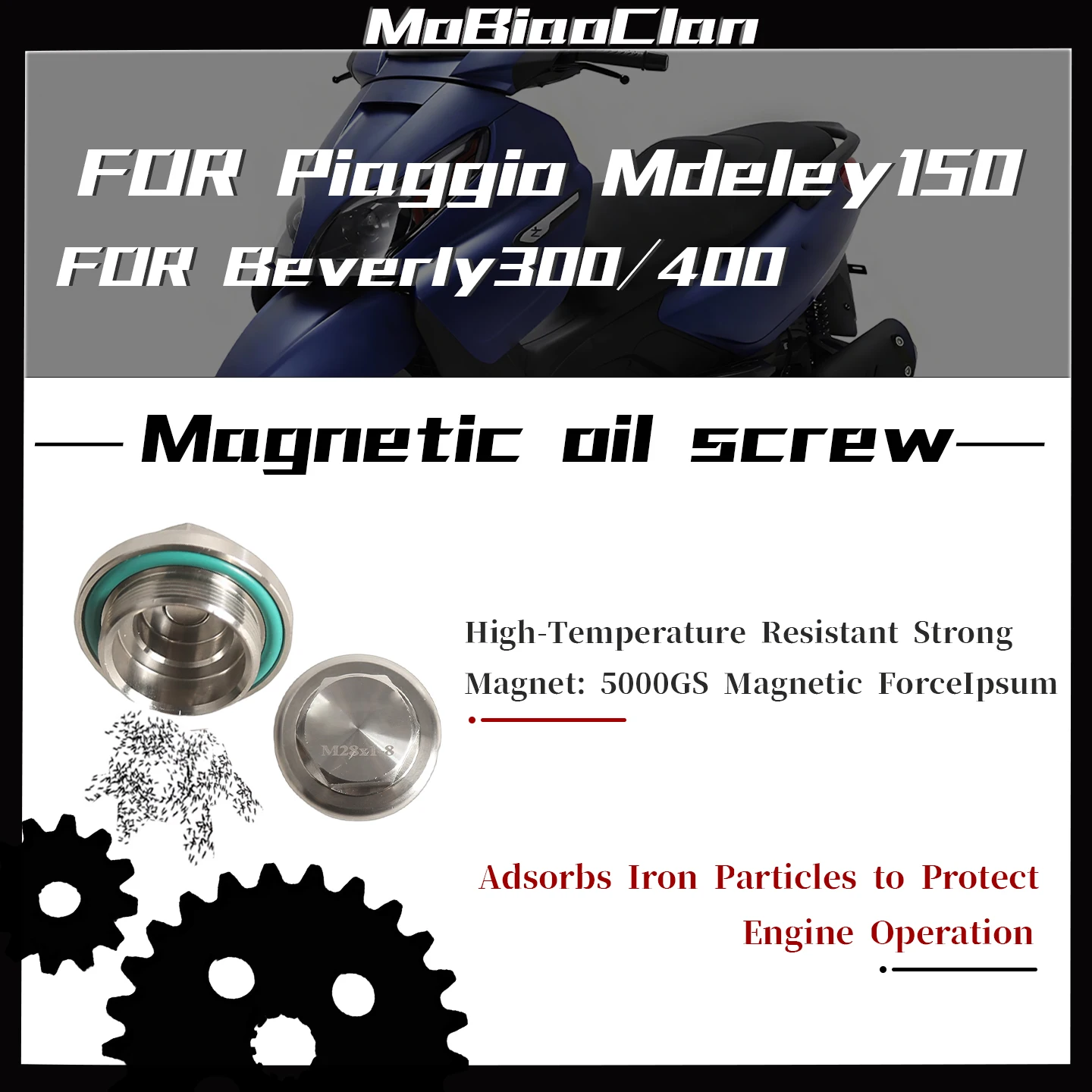 For Piaggio MEDLEY150 Beverly 300/400 Magnetic Oil Drain Sump Nut Stainless Steel Oil Drain Plug Screw Engine Protection Part