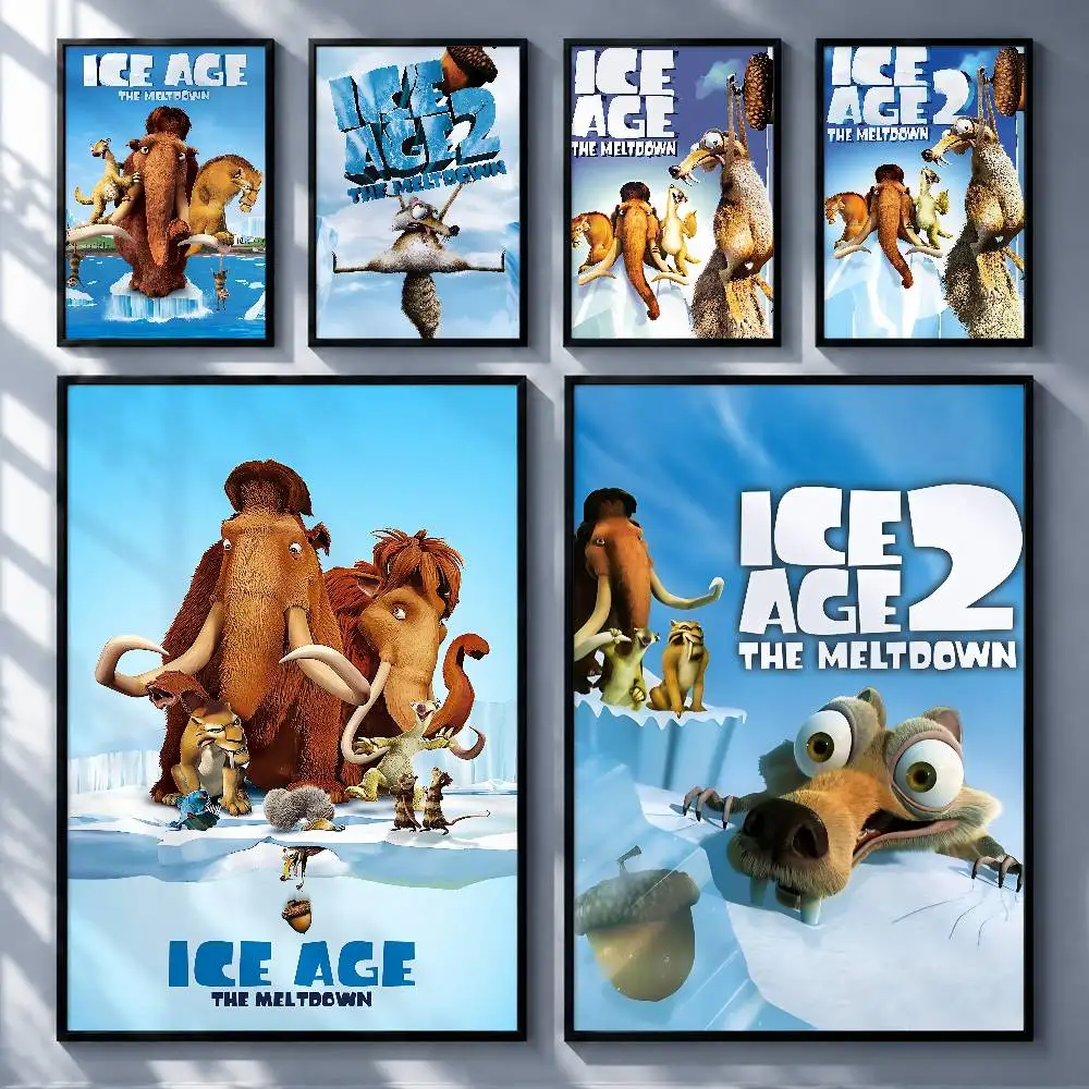 Classic Movie Ice Age Posters Premium Self-Adhesive No Residue Wall Sticker for Home Office Bar Decor