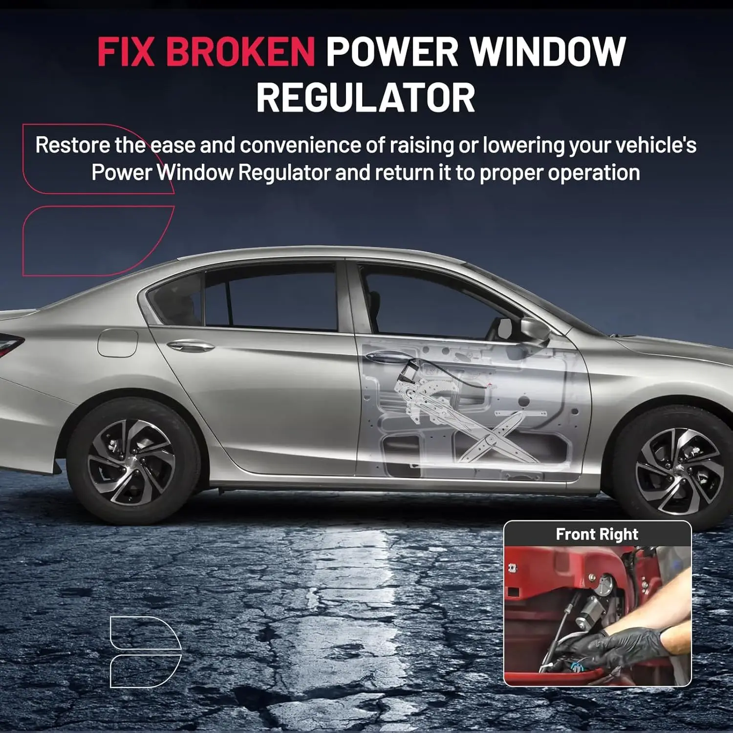 741-491 Power Window Regulator With Motor Front Right For Honda Accord 1998 1999 2000 2001 2002 98 99 00 01 02