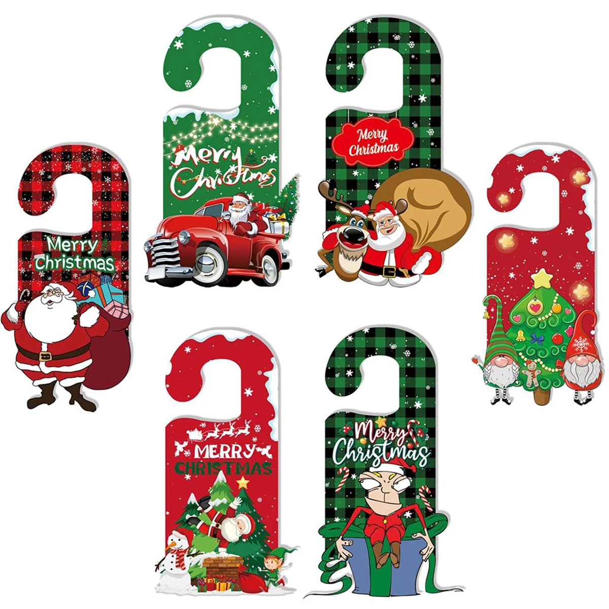 Décoration de cintre de poignée de porte de Noël, ornement de Noël, pendentif de poignée de porte, signe, 6 pièces