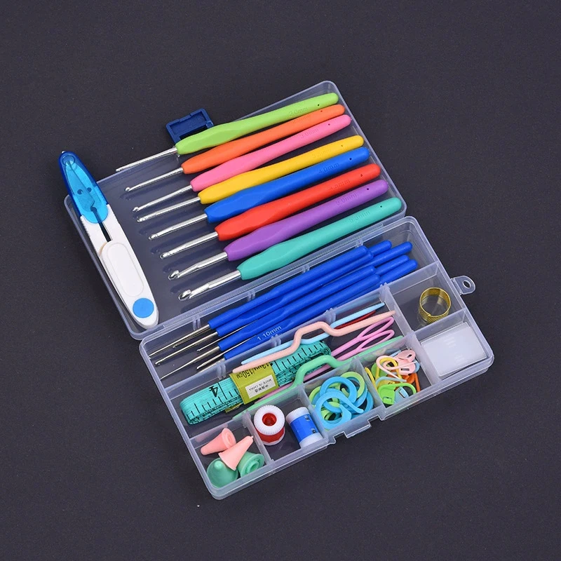 Hot！52 Piece Crochet Set Soft Grip Crochet Treatment Knitting Needle Kit DIY Hand Knitting Art Tools