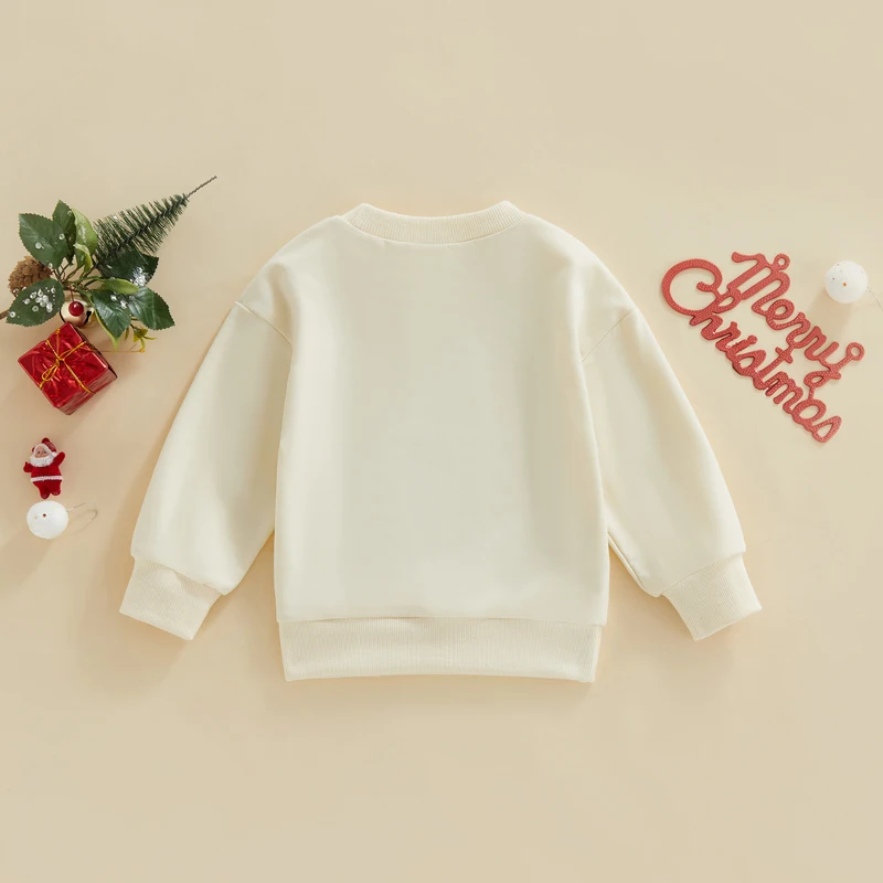 Toddler Baby Christmas Outfit Girl Boy Crewneck Sweatshirt Christmas Tree Print Long Sleeve Sweatshirts Winter Xmas Clothes