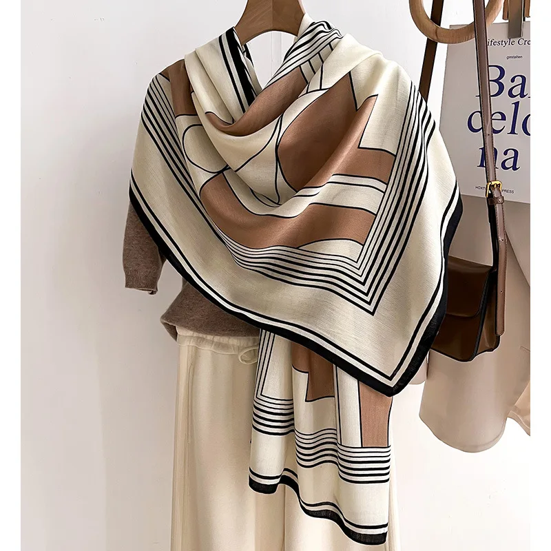 2026 Warm Cotton feeling Scarf Winter Pashmina Thick Blanket Shawls And Warps Bufanda Foulard Neckerchief Design Echarpe