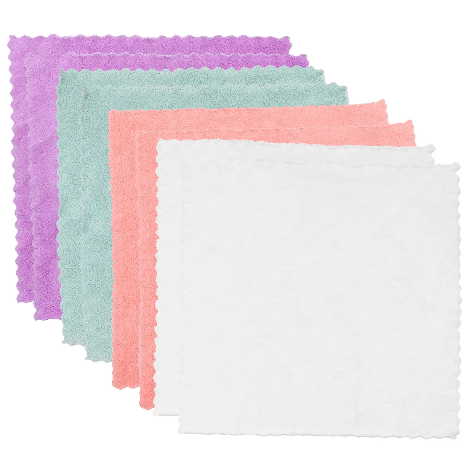 Serviettes absorbantes en molleton de corail, 8 pièces, gant de toilette carré doux et respectueux de la peau, serviettes de bain pour le visage, chiffon de lavage du visage