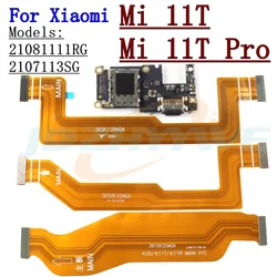 SIM Card Reader Board Dock Connector USB Charging Port Board For Xiaomi Mi 11T Pro 11TPro LCD Main Motherboard Flex Cable Parts