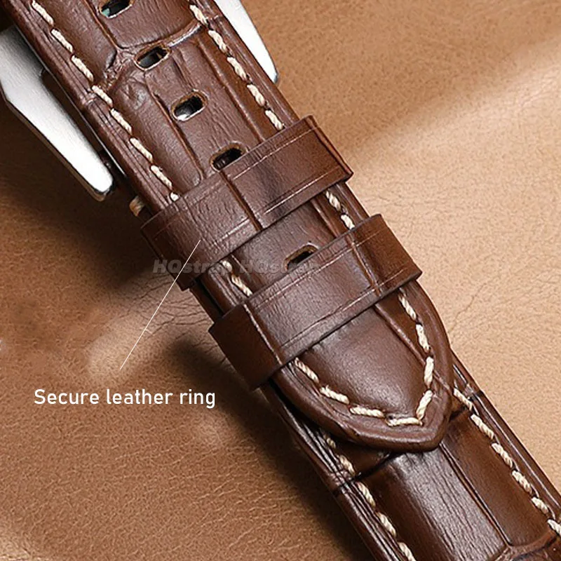 خمر حزام من الجلد 20 مللي متر 22 مللي متر 24 مللي متر 26 مللي متر حزام (استيك) ساعة ل بانيراي ل Seiko لهواوي ساعة GT2/3 سوار معصمه مقاوم للماء
