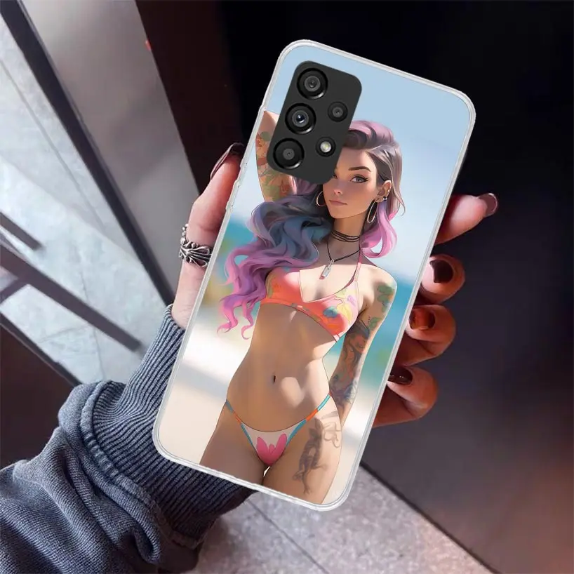 Surfboard Surfing Surf Girl Summer Phone Case for Samsung Galaxy A15 A25 A35 A55 A14 A24 A34 A54 A13 A23 A33 A53 A12 A22 A32 A52