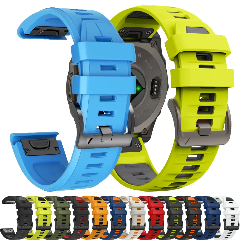 

26 22mm Official Silicone Quick Release Strap For Garmin FenixE 8 5 5X 6 6X Pro 7 7X Enduro 2 Quick fit Smartwatch Band Bracelet