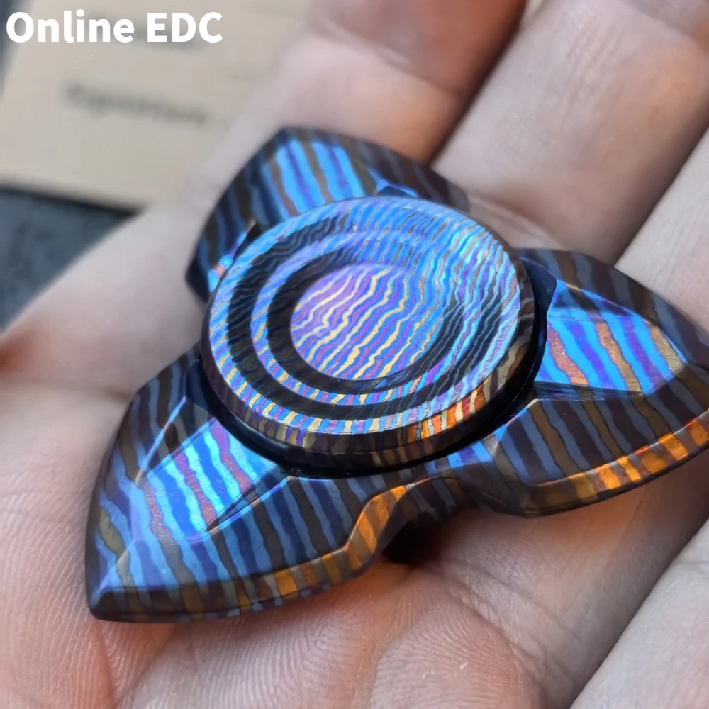 중고 NOVO STUDIO EDC 아파치 XL 티마스커스 피젯 스피너 삼중날 피젯 스피너