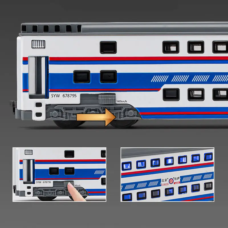 โมเดลรถไฟอัลลอยความเร็วสูงรถไฟโลหะไฟฟ้าสีเขียวรถไฟหัวกระสุนรถไฟฟ้าใต้ดินยานพาหนะโมเดลรถยนต์เสียงเบาของเล่นของขวัญสำหรับเด็ก