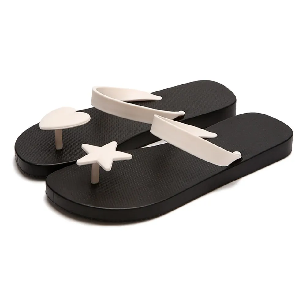 عطلة عادية ستار القلب الوجه يتخبط عدم الانزلاق شقة شاطئ البحر الصنادل أحذية مقاومة للماء عطلة نعال شاطئ في الهواء الطلق