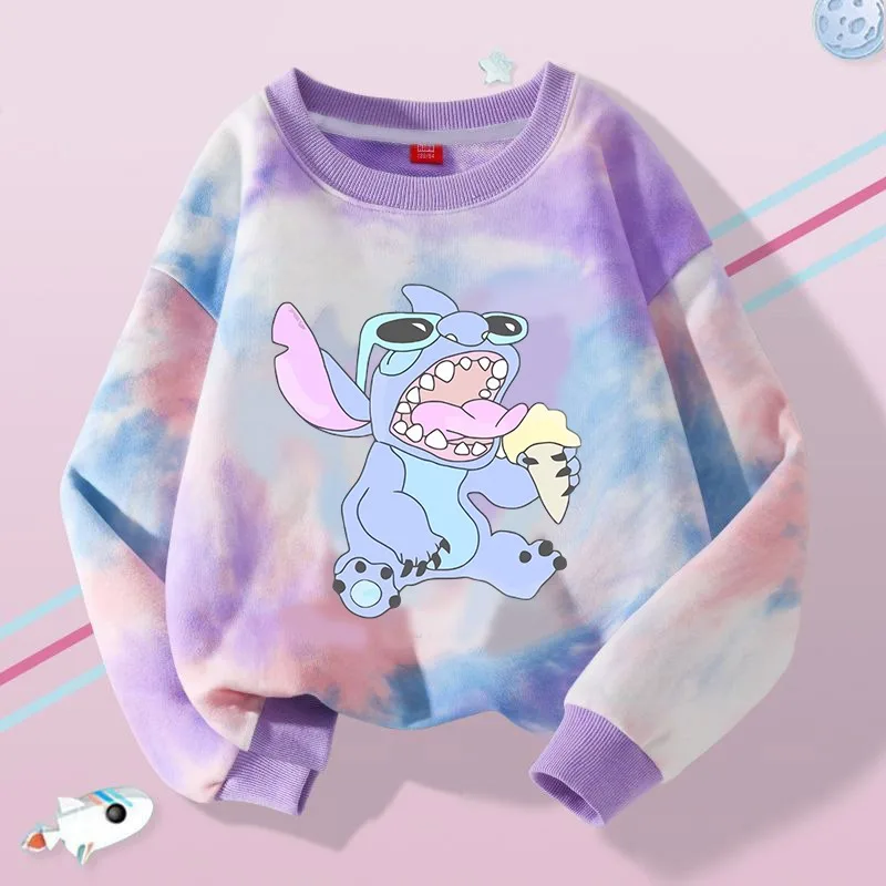 Disney Lilo & stitch bambini maglione girocollo Anime Stitch felpe con cappuccio Cartoon primavera autunno Crew felpa felpe abbigliamento per bambini