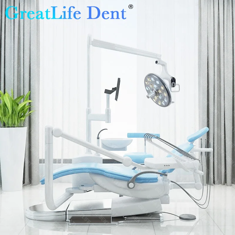 GreatLife Dent 28w 18Led Dental Chair clinica veterinaria Shadowless Operation Light Surgical (testa della lampada + braccio) con interruttore del sensore