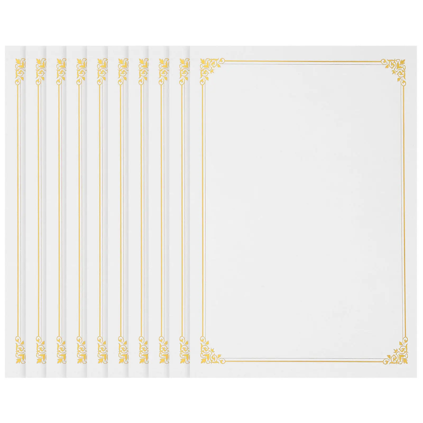 

10Pcs Hot Stamping A4 Certificate Paper Blank Printable Diploma Award Certificate Paper Graduation Certificates