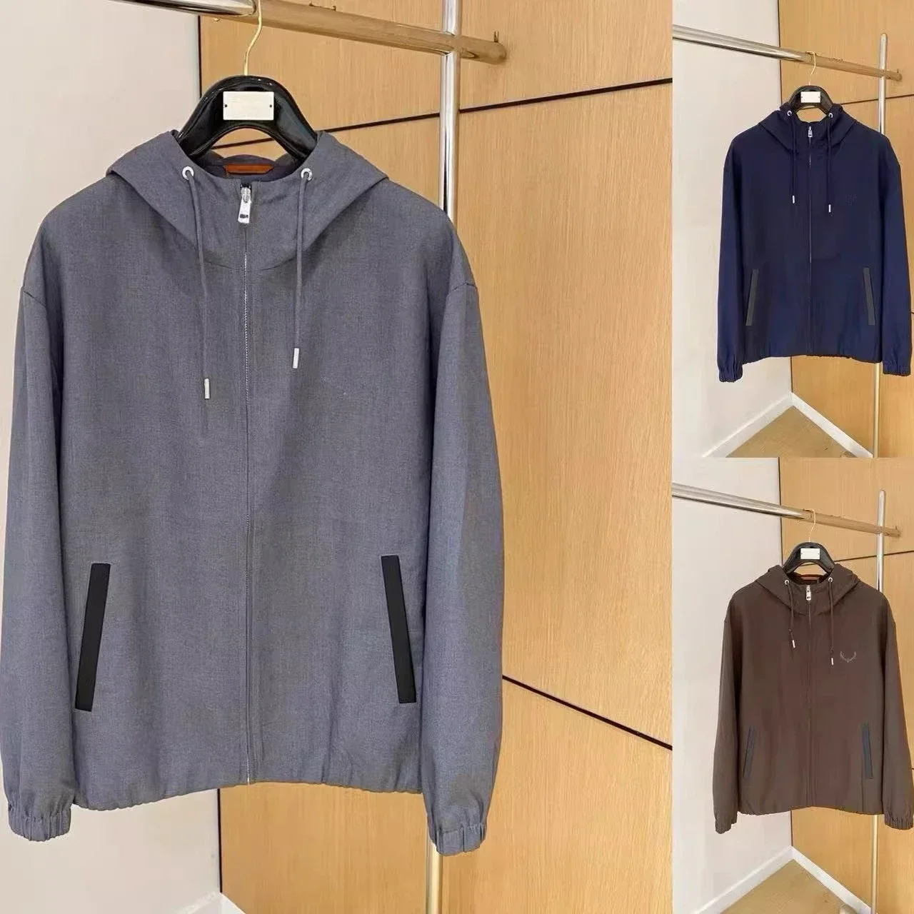 

LP Embroidered Hooded Business Casual Men's Jacket