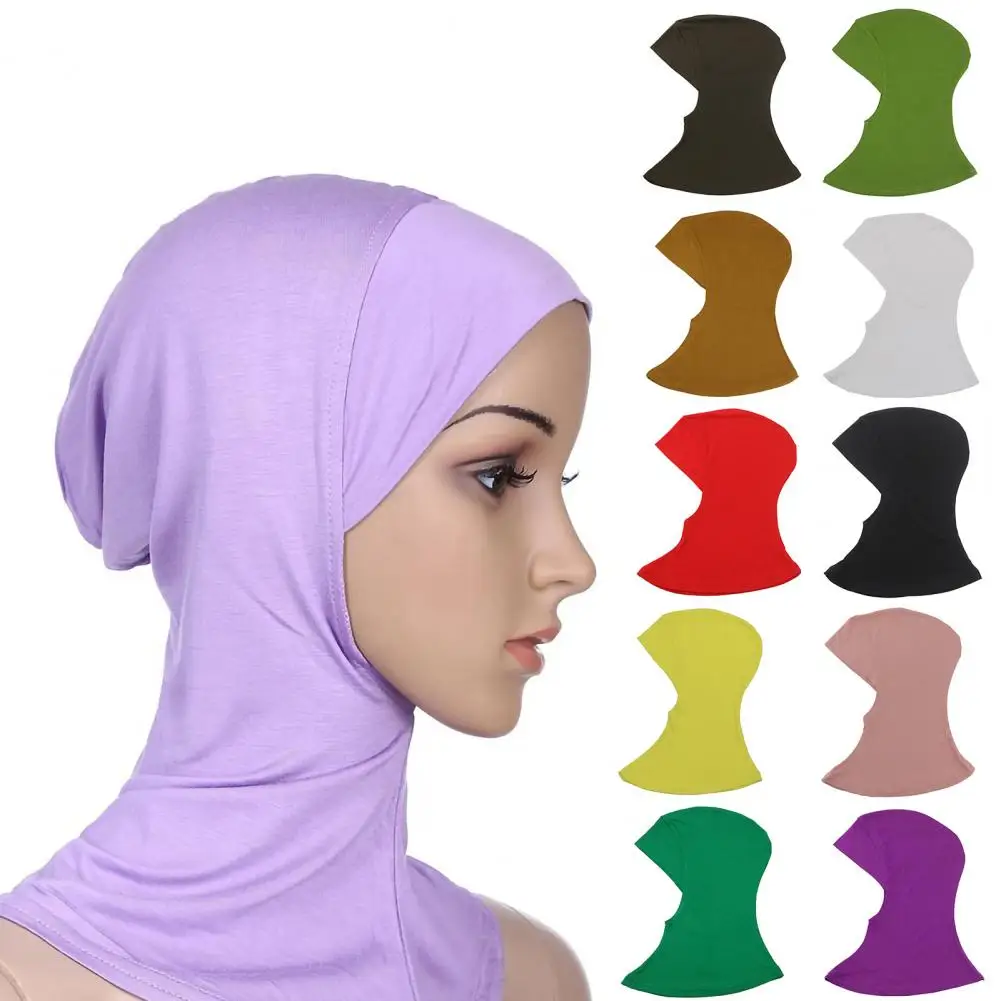 

Turban Hat Solid Color Adjustable Women Headwrap Windproof Smooth Under Scarf For Daily Wear