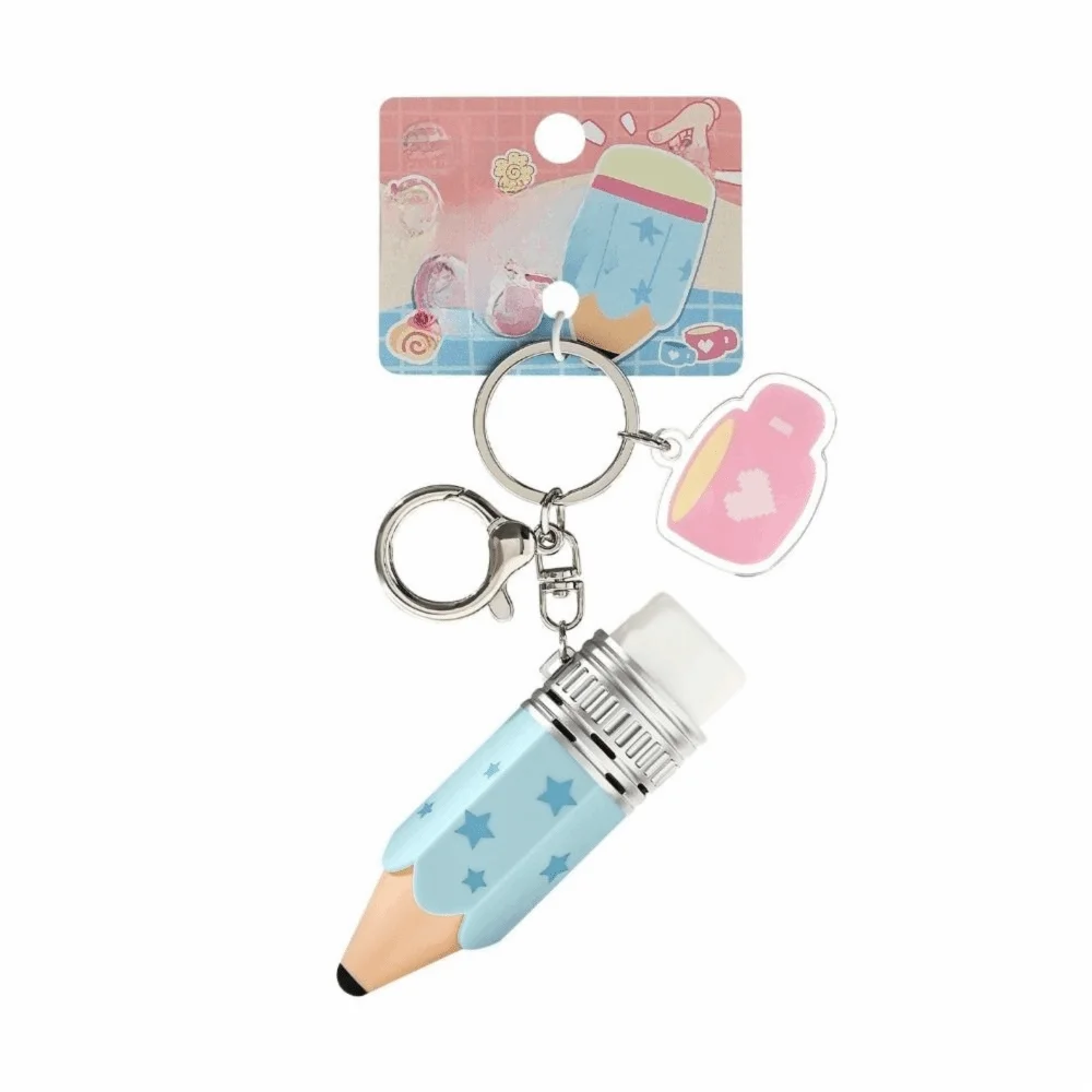 Sound Making Clicker Keychain Retractable Tip Delicate Acrylic Tag Fidget Pendant Soft Clicking Sound Smooth Solid Plastic