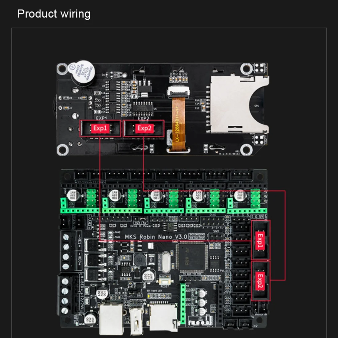 MKS Mini12864 V3 Wkładka karty SD Boczny ekran LCD Inteligentny wyświetlacz Części drukarki 3D do MKS Robin Nano V2/3 GenL Mini 12864