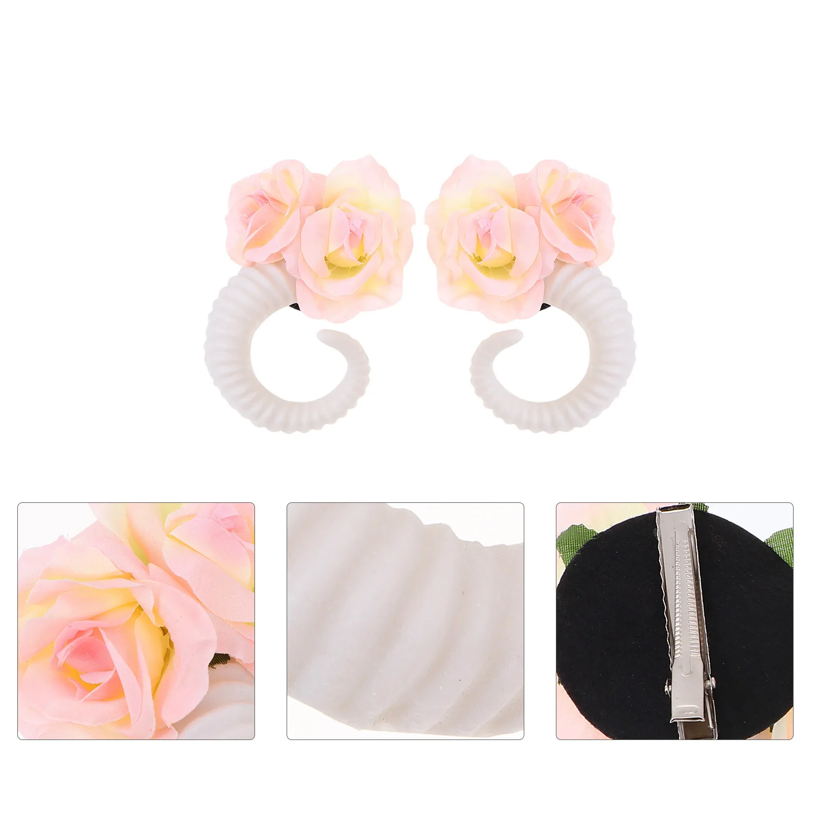 

1 пара повязок для волос с роговой розой, высококачественная праздничная повязка на голову для Хэллоуина, Пасхи, вечеринки, украшения для косплея, модный аксессуар