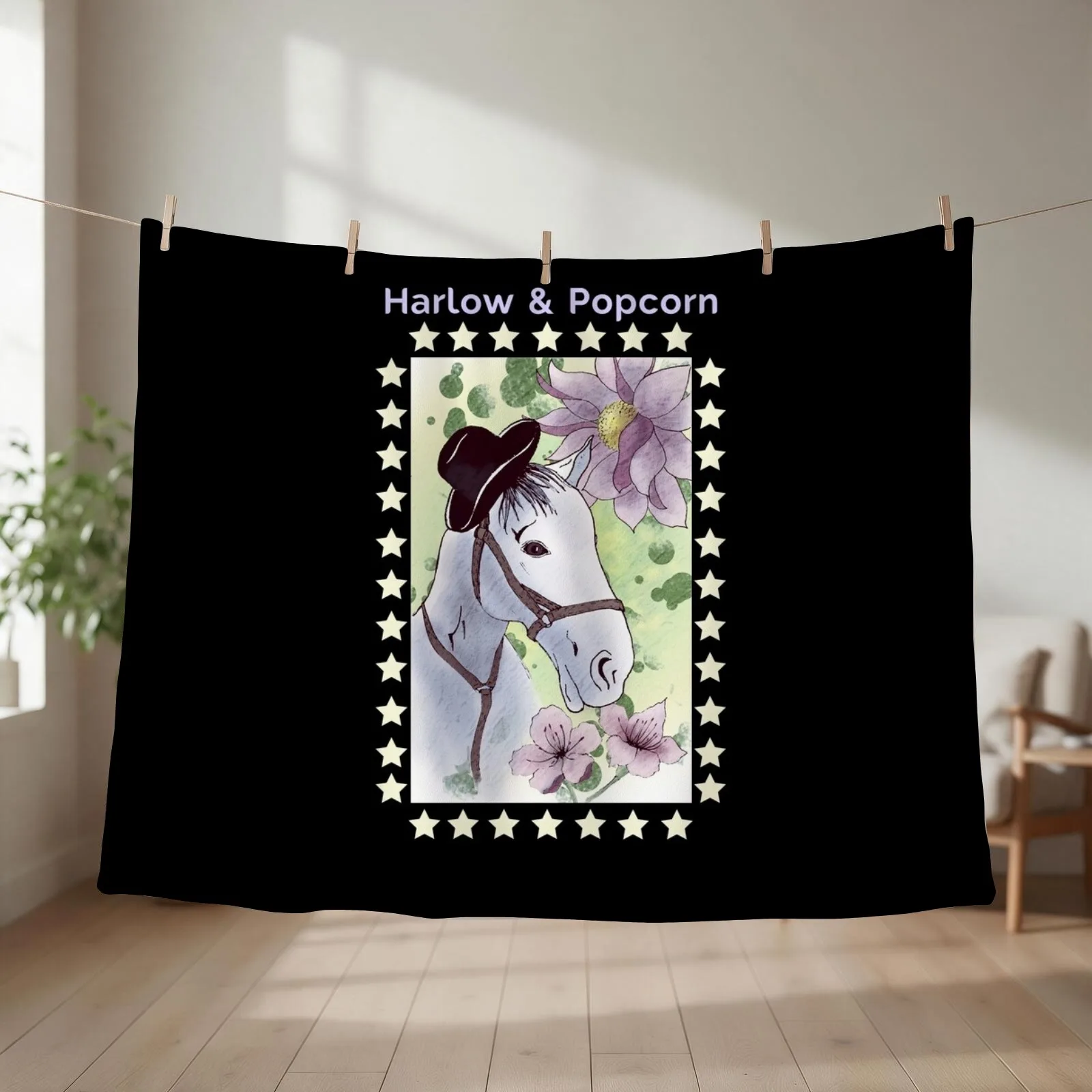 Harlow And Popcorn Throw Blanket couch cozy soft plush fuzzy picnic outdoor blanket