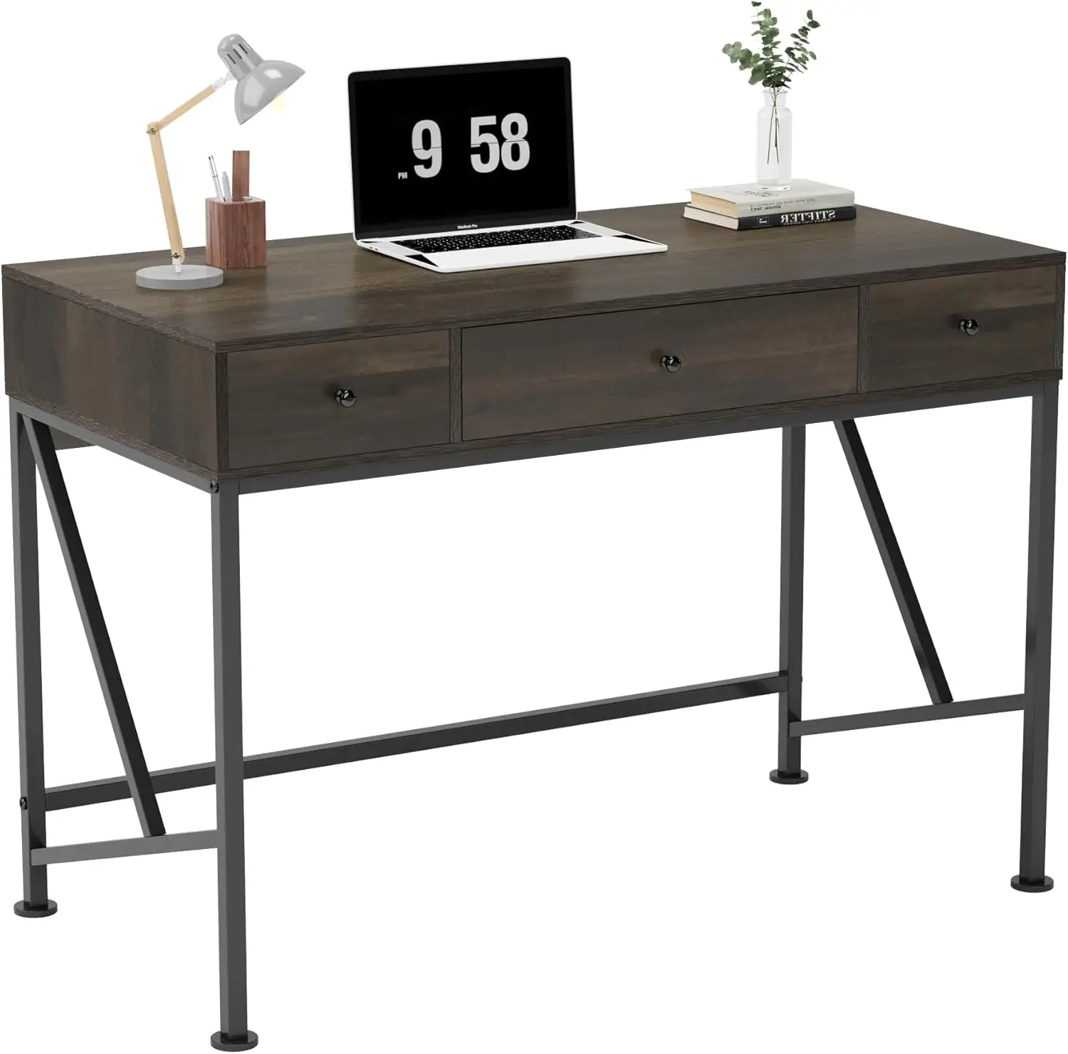 Writing computer desk, 40.7-inch rural computer desk with 3 drawers, modern minimalist style home office learning PC desk