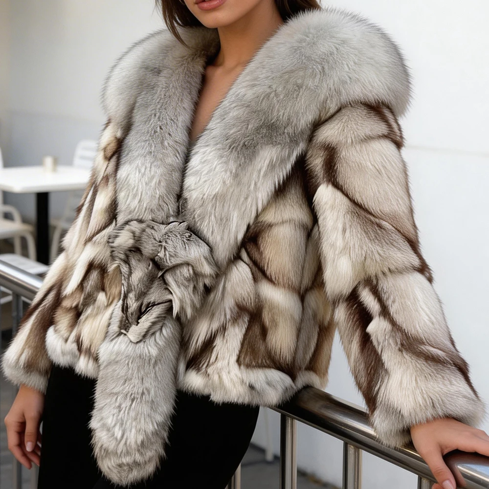 

Women's Parka with Natural Fur Coat Real Natural Fox Fur Women's Jacket with Natural Fur Winter Coats Short Jacket Warm Outwear