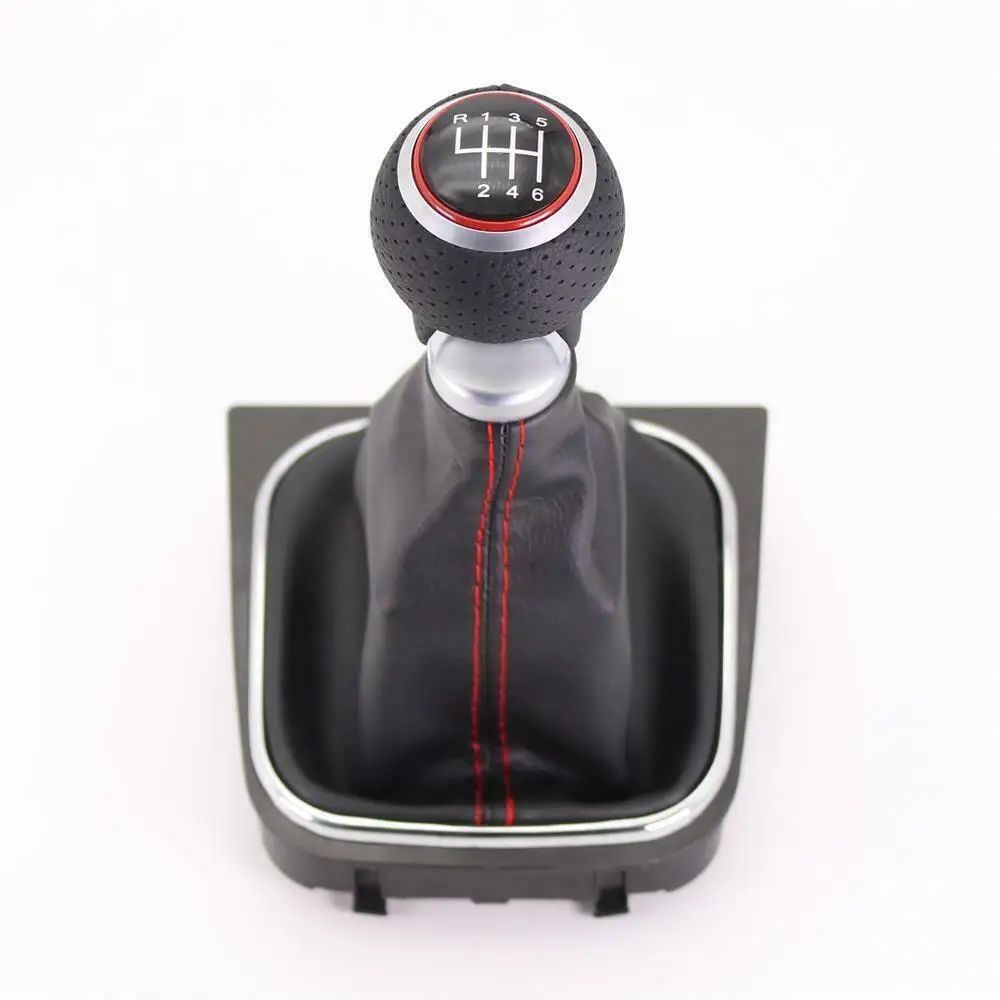 

For VW Golf 5 MK5 R32 For GTI 2004 2005 2006 2007 2008 2009 Car-Stying 6 Speed Car Gear Stick Level Shift Knob With Leather Boot