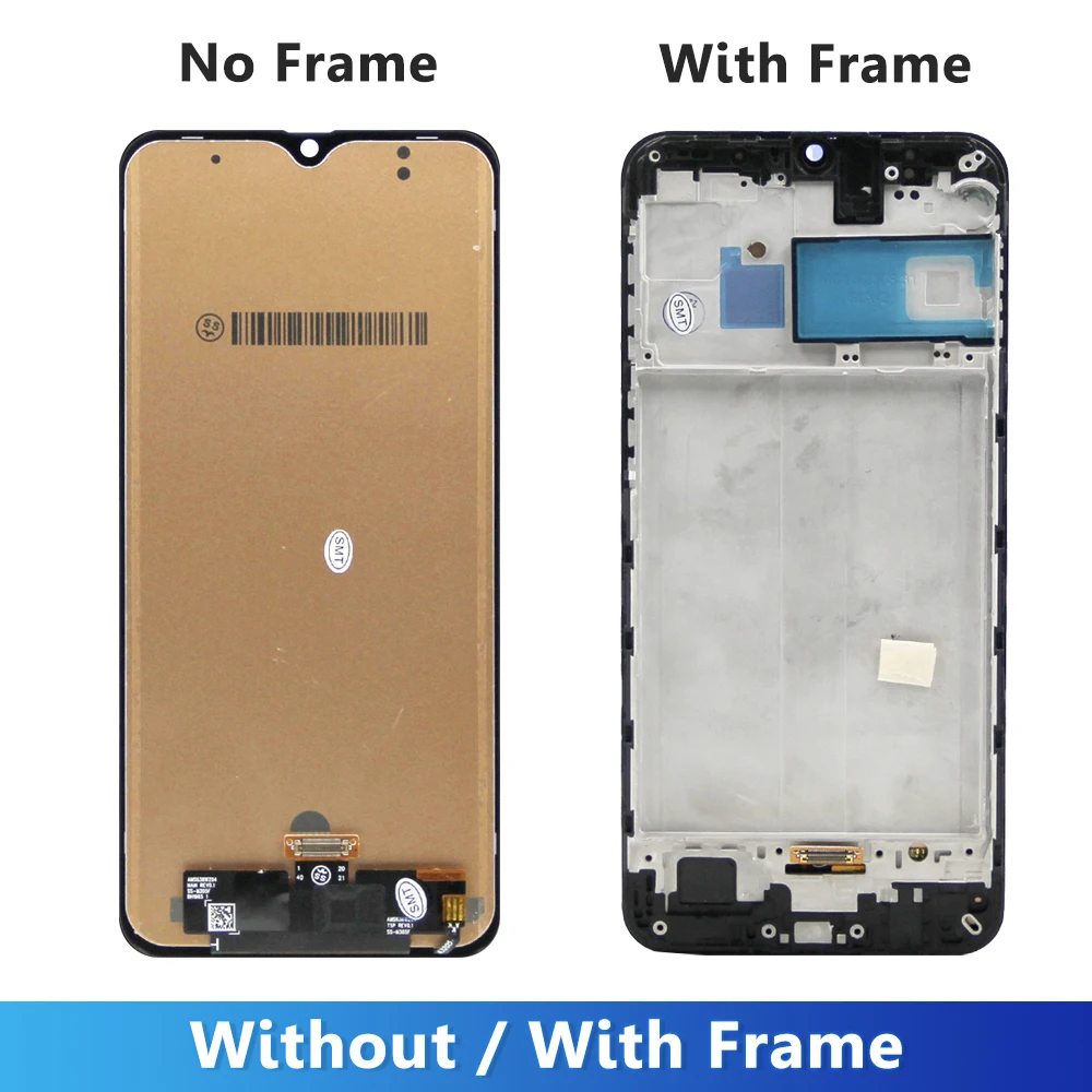 Display LCD com moldura para samsung m21, substituição do conjunto digitador de tela sensível ao toque, m215, m215f, m215f, ds, m21, 2020