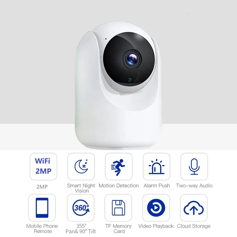 Best-Wifi Camera HD 1080P IP Camera Wireless Security Home Camera Night Vision Auto Tracking For Tuya App US-Plug