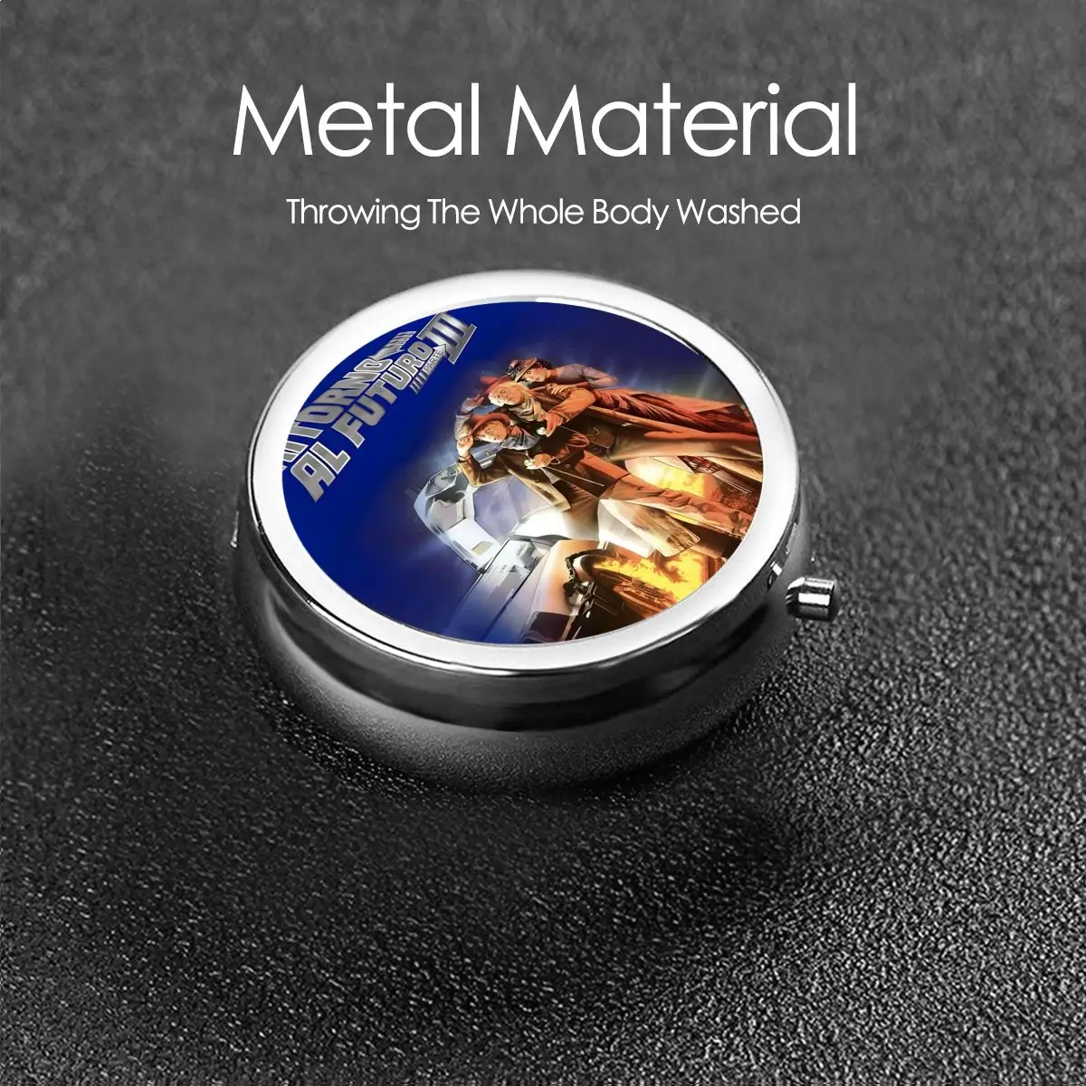 العودة إلى المستقبل حافظة حبوب منع الحمل الصغيرة المحمولة لمحفظة الخيال العلمي الكوميدي فيلم الطب حقيبة للتخزين صندوق حبوب منع الحمل للسفر