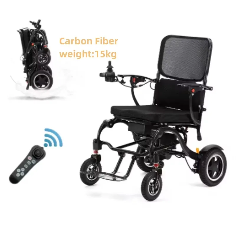 Carbon Fiber Automatic Smart Remote Control Lightweight Folding Power Electric Wheelchair for Disabled Elderly