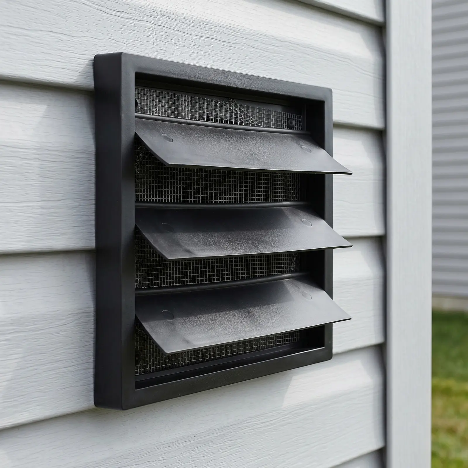 ABS Square Plastic Vent Cover 3.94 Vent Opening Bathroom Kitchen Exhaust Fan Louver Grille Cover Weatherproof Attic Ventilation