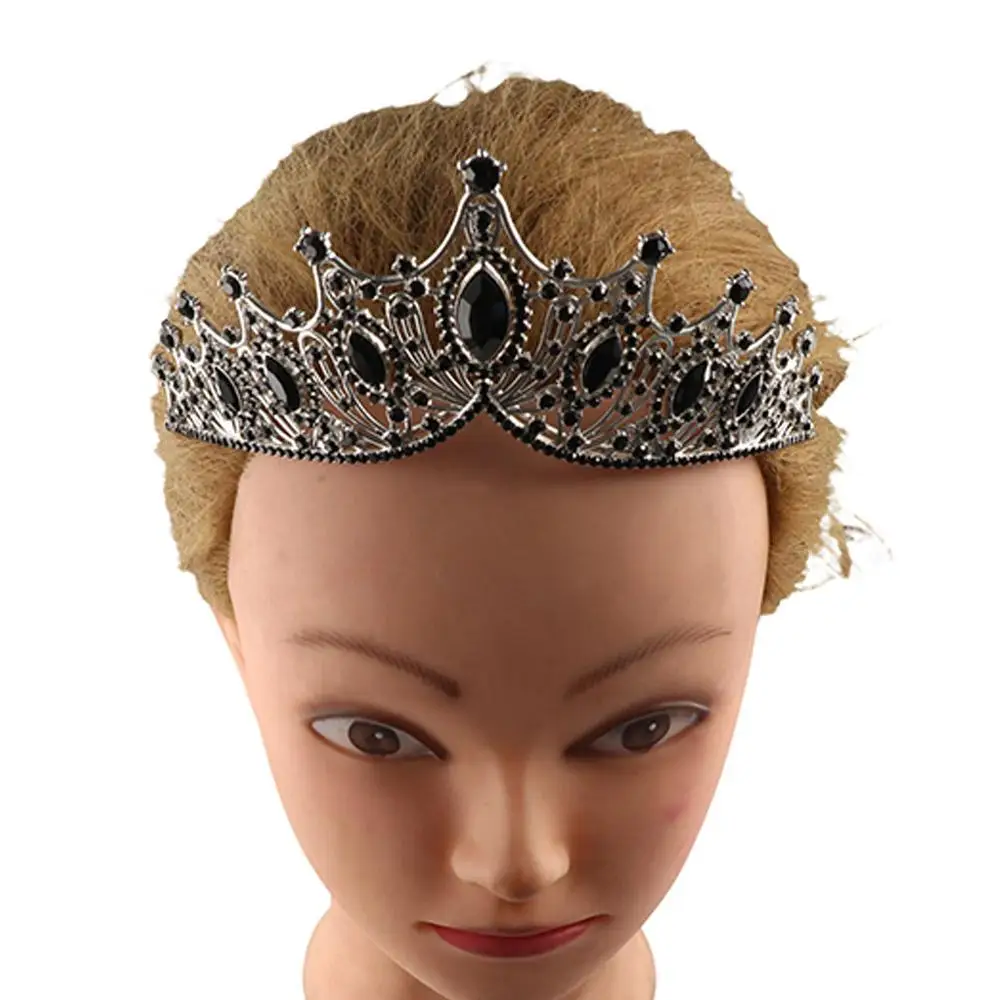 Exquisite Shiny Baroque Crown Gold Metal Princess Tiara Hair Ornaments Headwear Rhinestone Crown Bridal