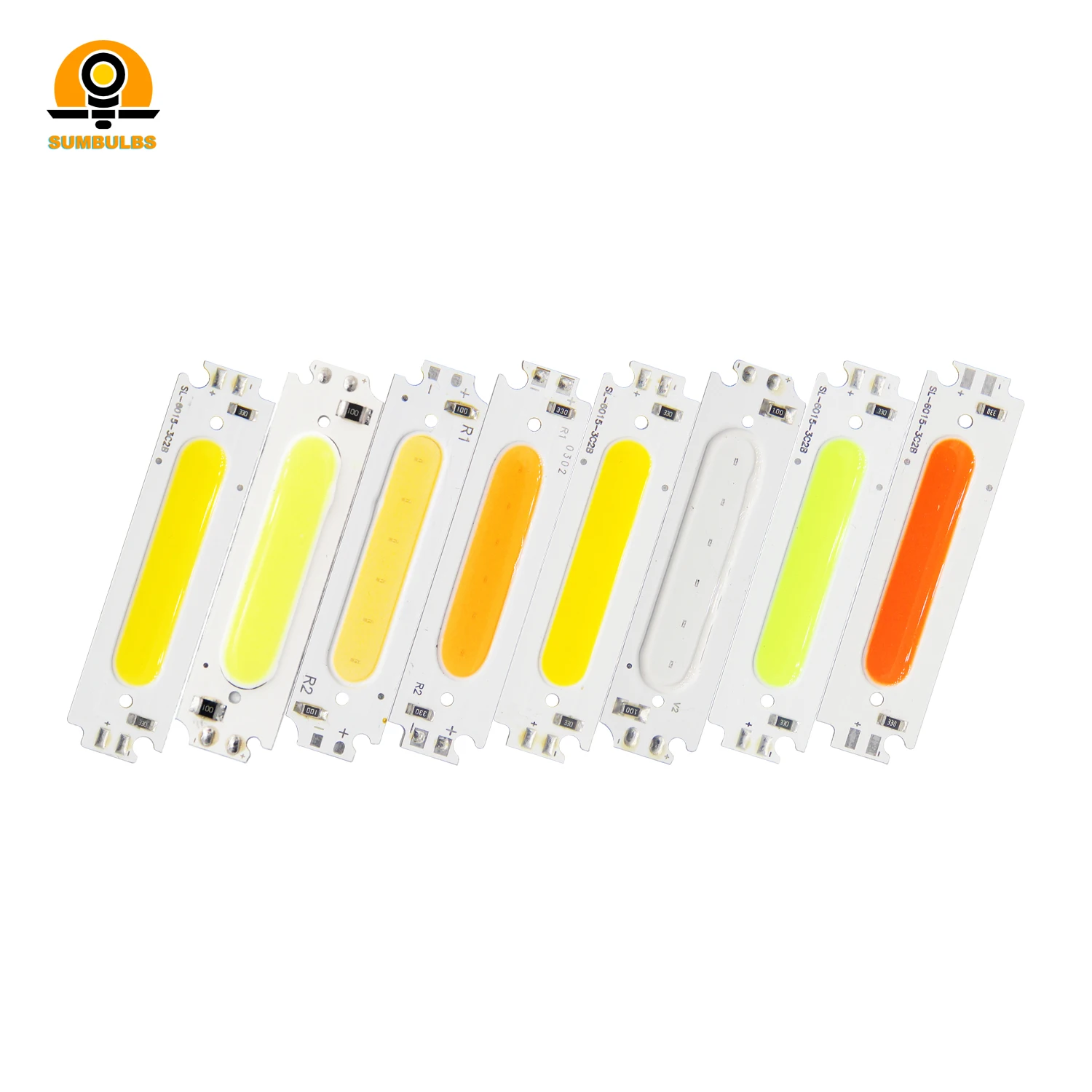 Hot Sale 60x15mm LED Strip Light Source Modules 8 Colors Available COB Bulb 12V DC 2W FLIP Chip for DIY Auto Lamp