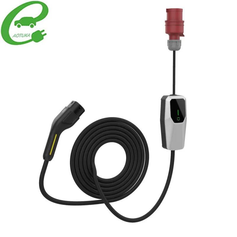 AOTUKA 11KW J1772 16A Charger Type2 EVSE Charging Wallbox Electric Car Charger CEE Plug IEC62196-2 Electric Vehicle Charger