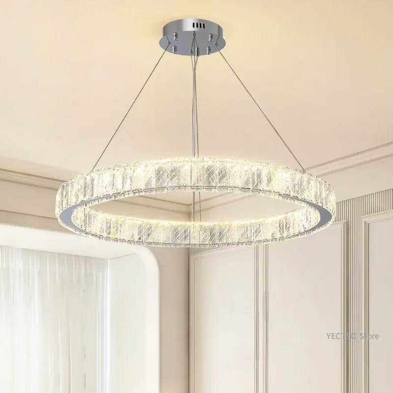 

GHJUYIOL Light luxury crystal chandelier, living room light, dining room main light, simple modern luxury bedroom and study ligh