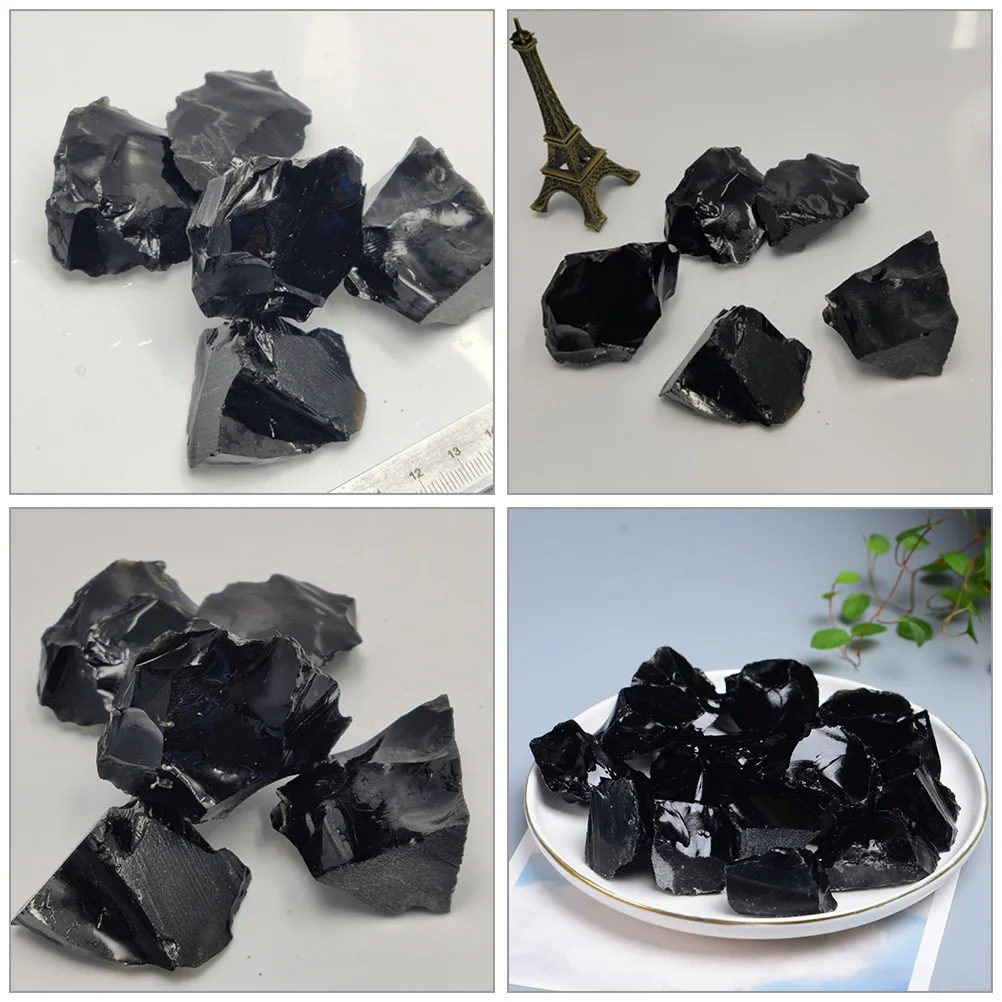 

5Pcs Black Obsidian Stone Natural Gemstone Decor for Home Office Aromatherapy Diffusers Yoga Lovers Gift Tranquil Stone
