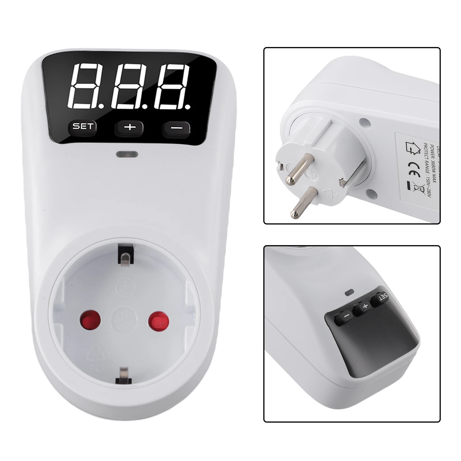 

16A Voltage Protector Surge Protection Socket Delay Protection High Voltage Protection Low Voltage Protection White black