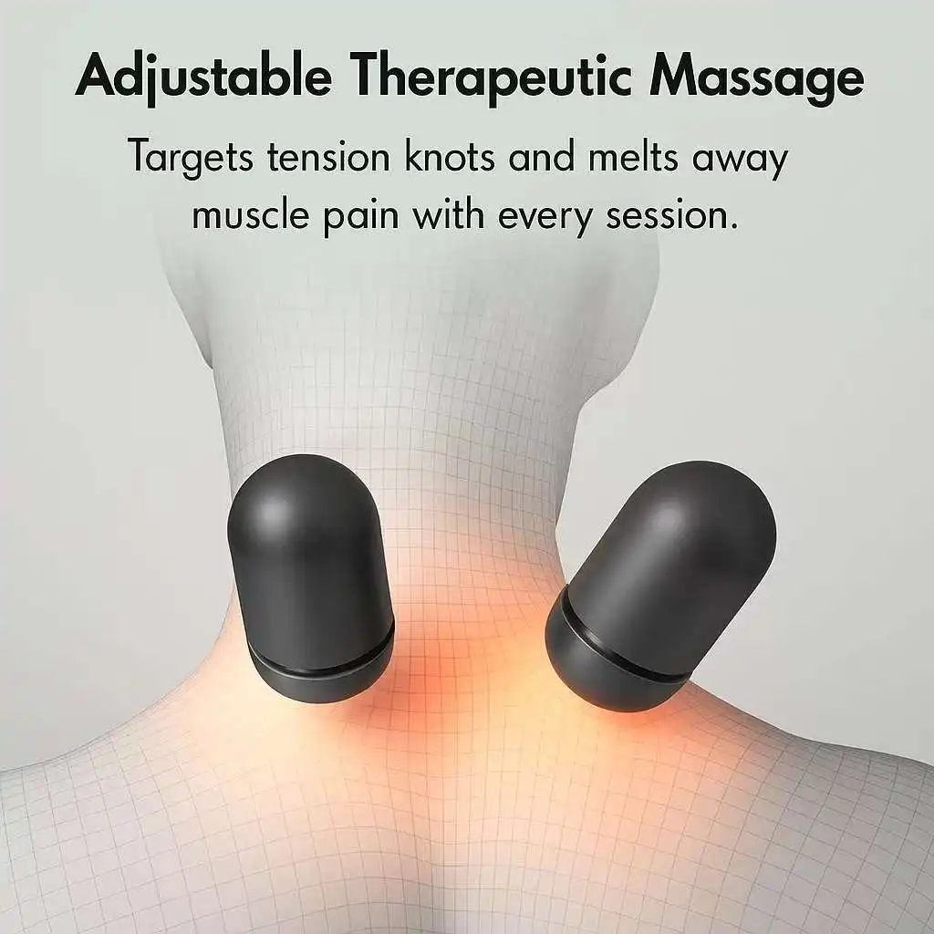 Emeka-3-en-1 almohada de masaje de cuello almohada Cervical caliente compresa masaje de vibración almohada de tracción de cuello masajeador de soporte de columna vertebral