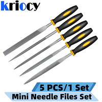 5Pcs 3x140/4x160mm Needle File Set Hand Tools for Jeweler Wood Carving Craft Metal Glass Stone Stainless Steel Polishing Carving