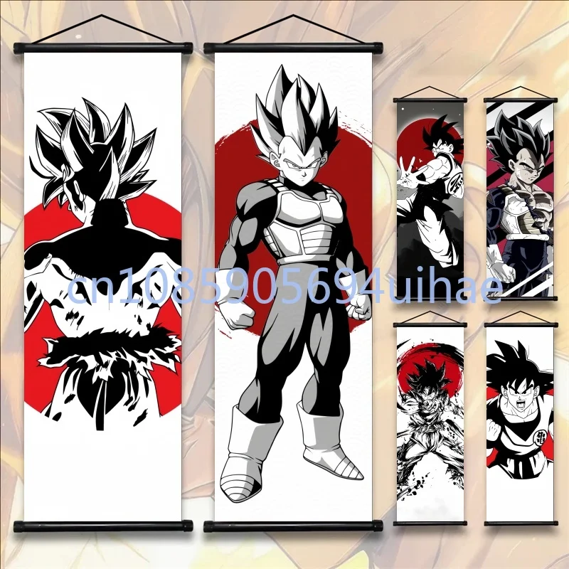 

Постеры «Аниме Драгон Болл»: настенные свитки с Сон Гоку, японские мультяшные декоративные картины, яркий декор для комнаты