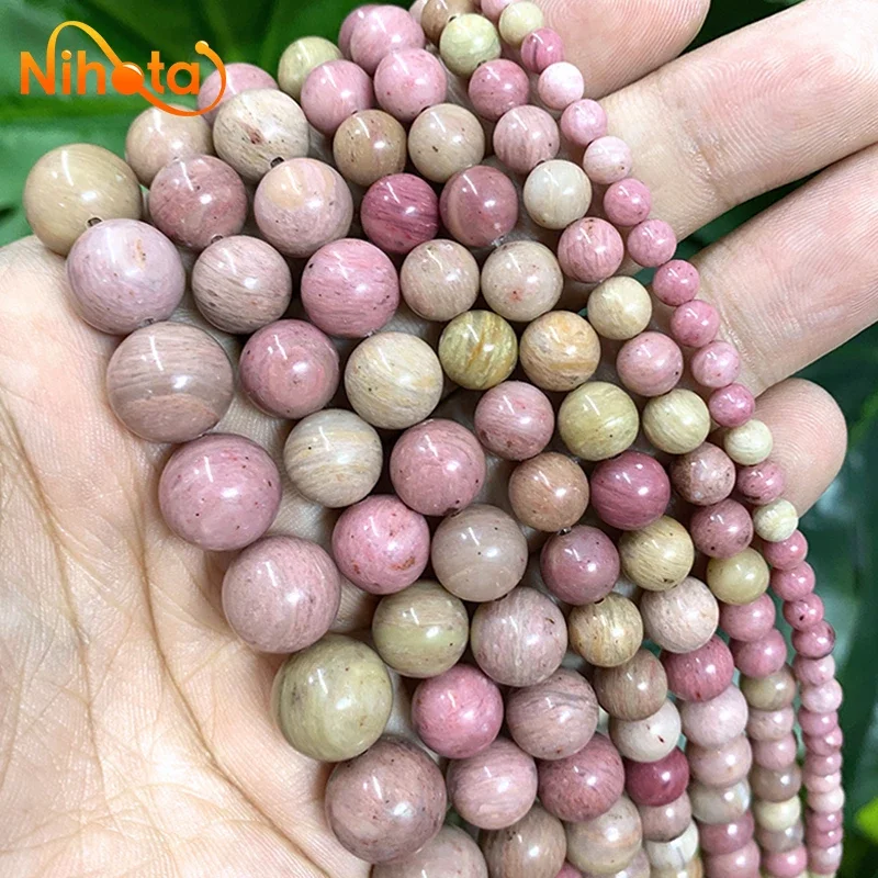 4/6/8/10/12mm Smooth Red Rhodonite Round Spacer Beads Charms for Jewelry Making Supplies DIY Bracelet  Accessories 15