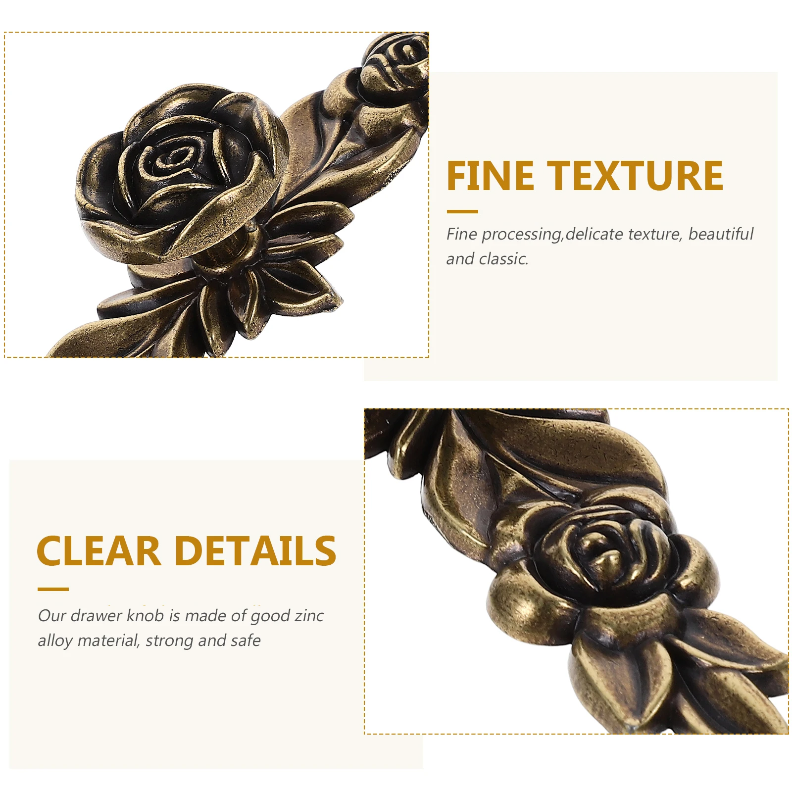 

2Pcs 146mm Retro Single Hole Cabinet Drawer Pull H Zinc Alloy Rose Wardrobe Knobs For Kitchen Furniture Hardware