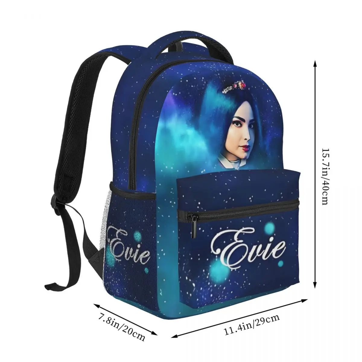 Evie Blue Princess - Descendants 3 Backpack Student Schoolbag for Men Women Laptop Canvas Bags 17in