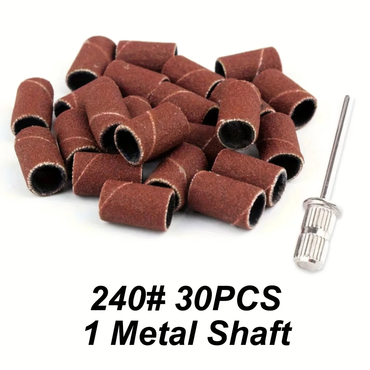 100/50/30/10Pcs Professional Sanding Cap Bands For Electric Manicure Machine 240/180/120/80 Grit Nail Drill Grinding Bit Files